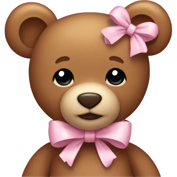 Teddy bear with light pink bow  emoji