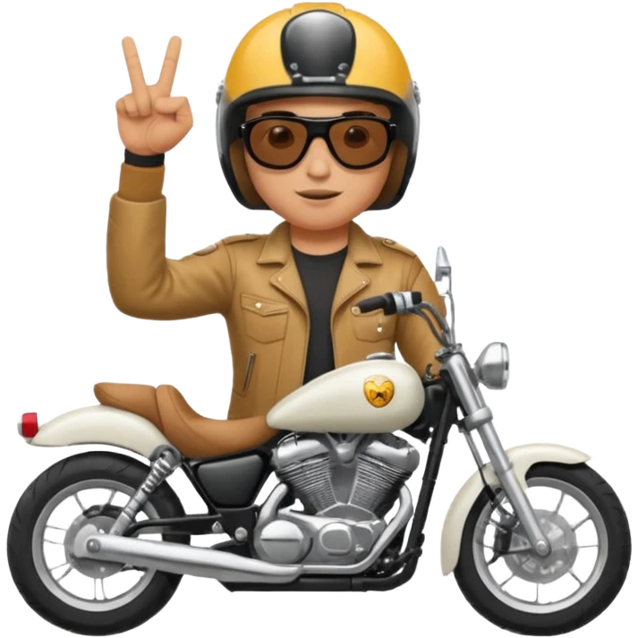 Jul qui fe le signe jul sur une moto emoji