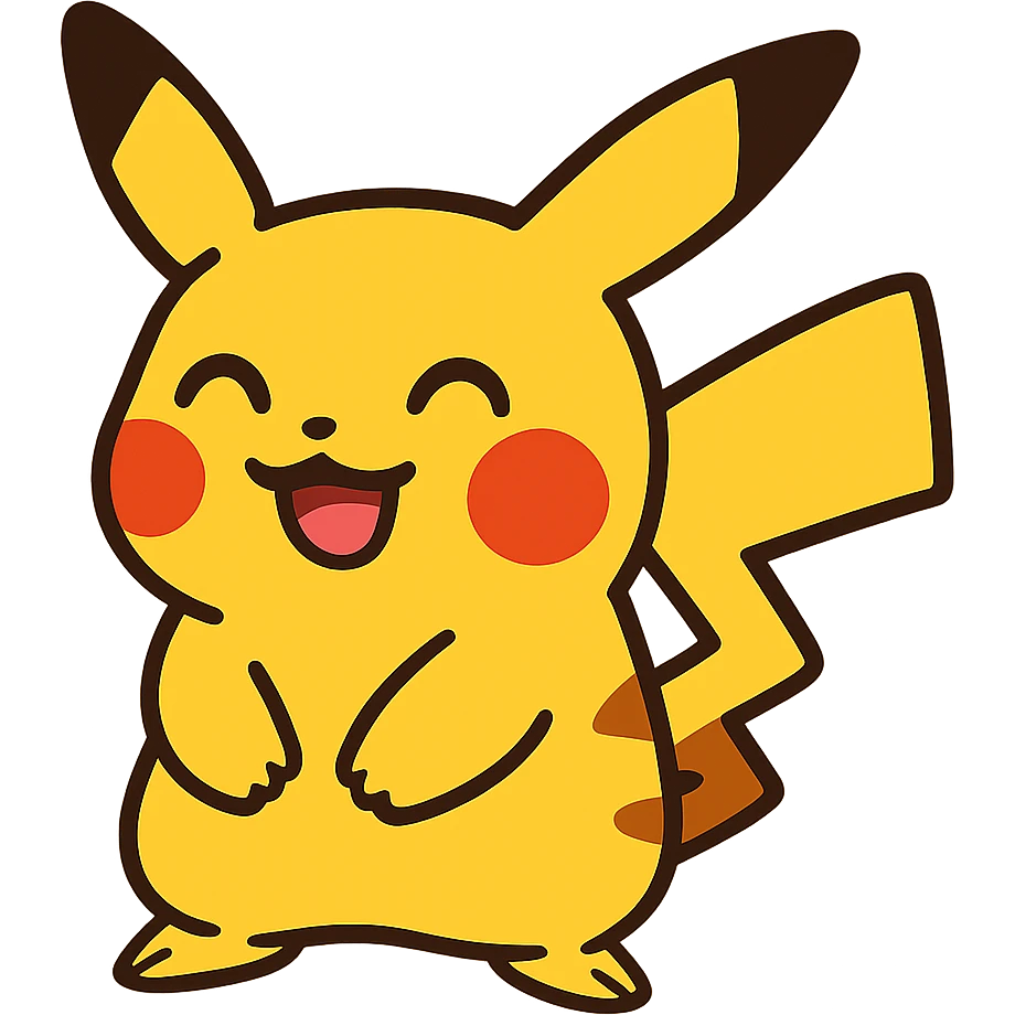 cute pikachu blushing happy expression emoji