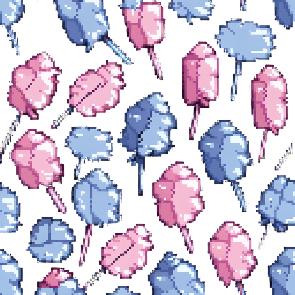 fluffy pastel pink cotton candy on a paper stick, soft and whimsical emoji