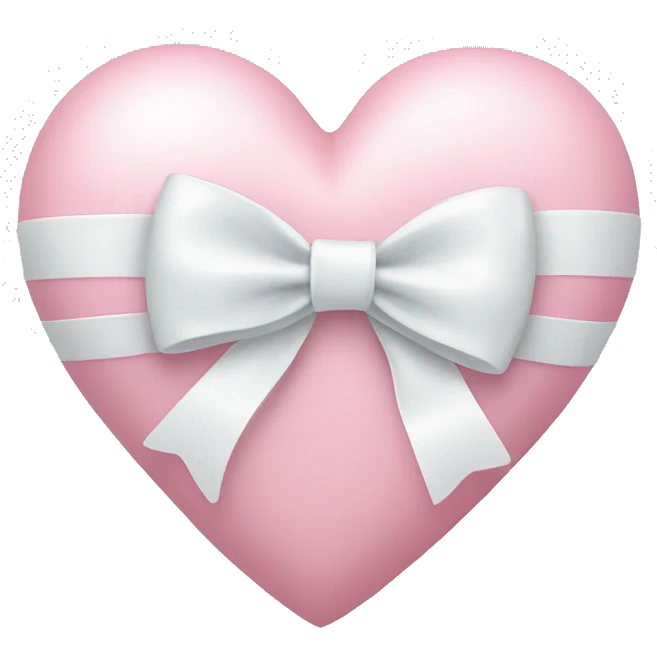Pastel pink heart with white bow emoji