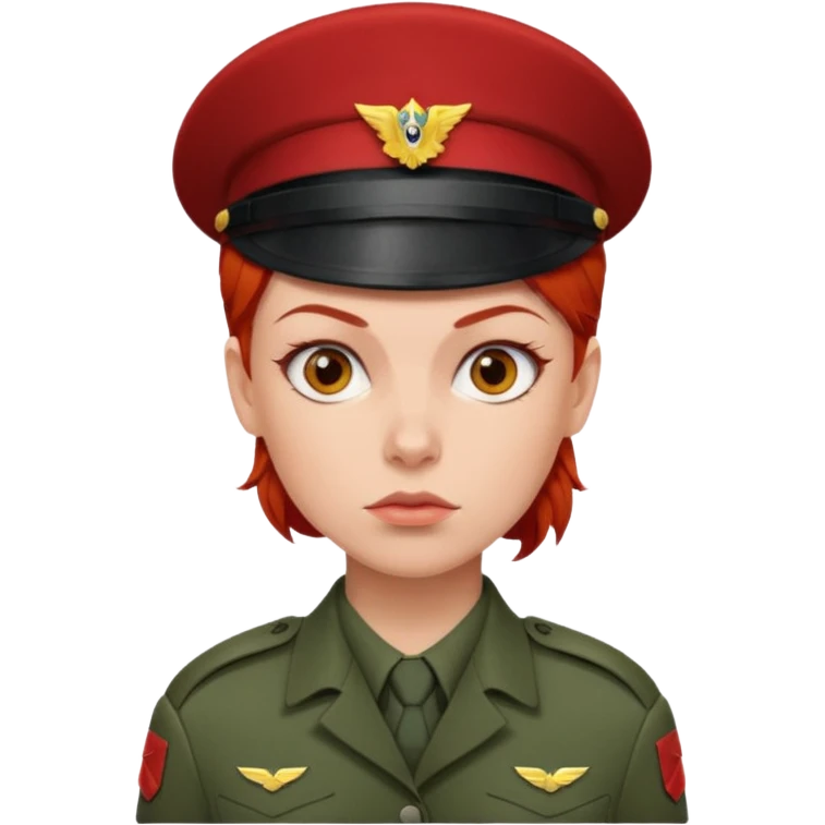 Female Soldier red hair without cat emoji