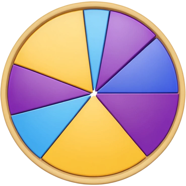 A pie chart with purple, yellow and blue colors only emoji