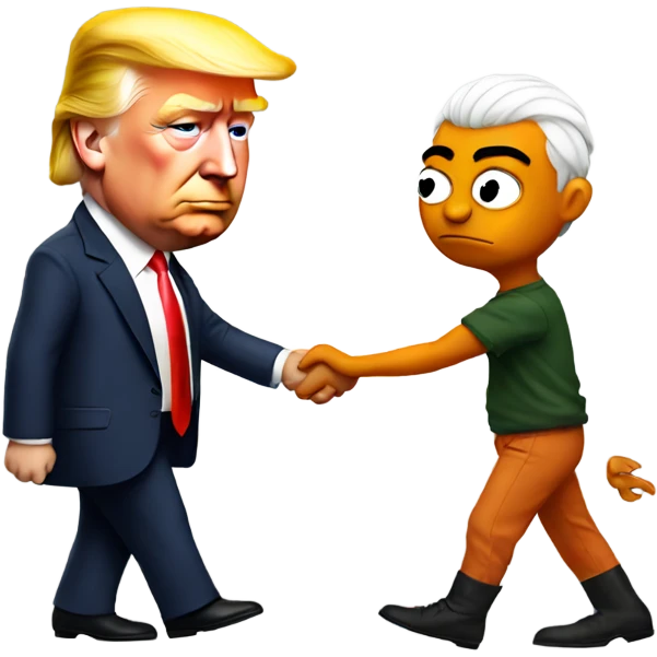trump and pepe holding hands emoji