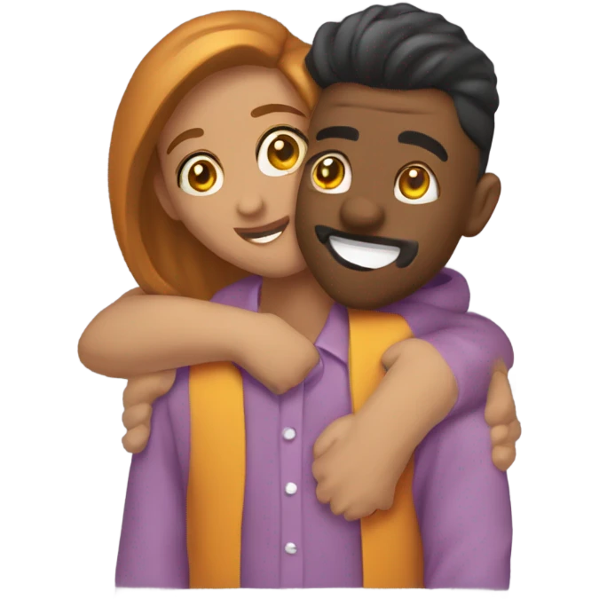 2 chicos y una chica abrazandose emoji