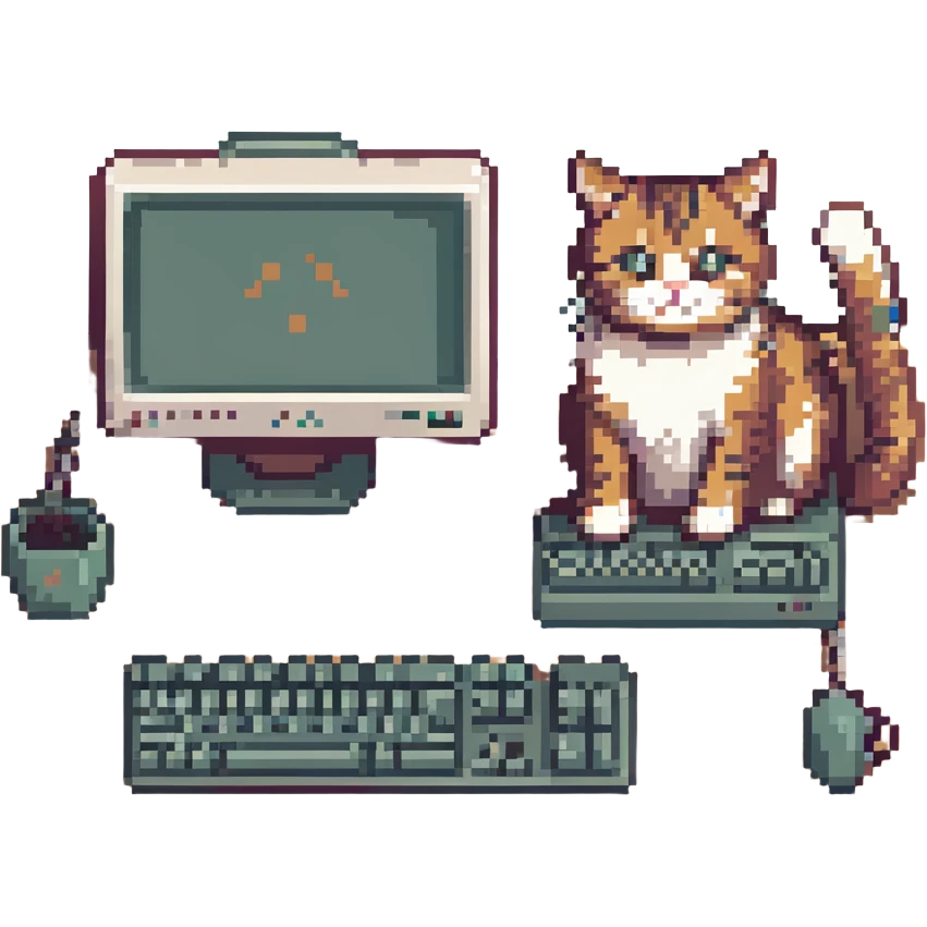 cat using a computer emoji
