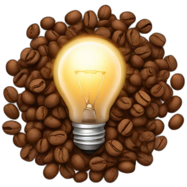 light bulb with coffee beans emoji