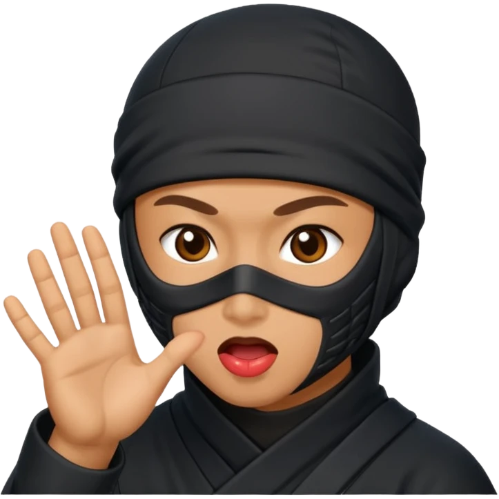 Ninja tirando besos emoji