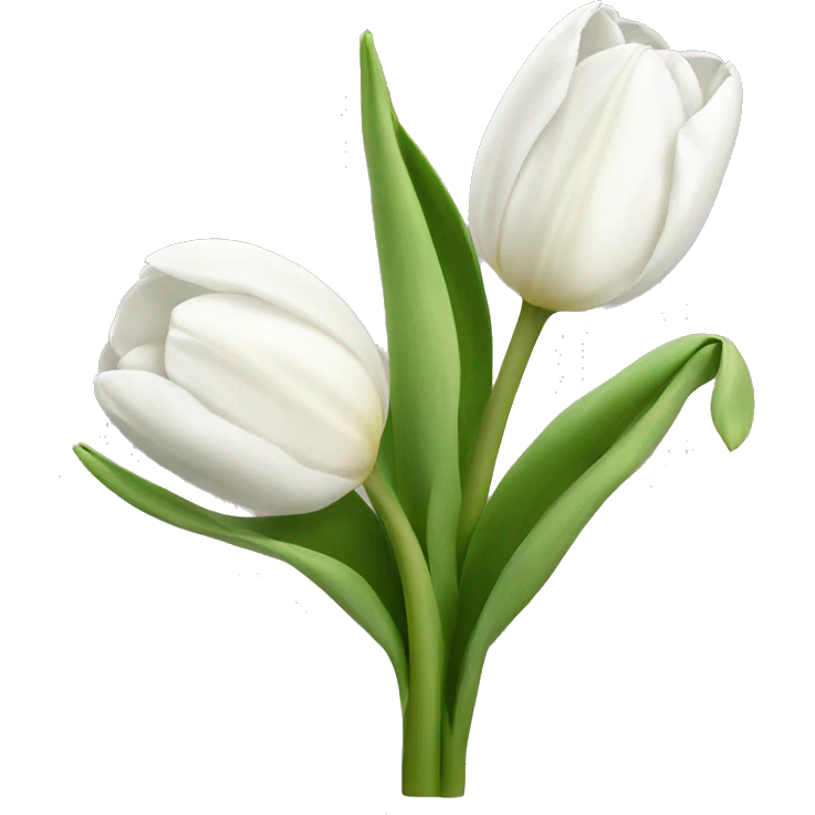 White Tulips with stem emoji