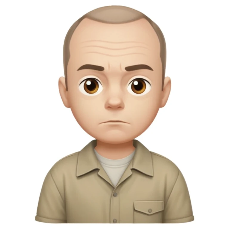 Carl from Sling Blade, neutral expression, full body, shown from sidee emoji