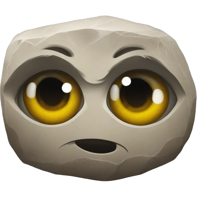 stone with eyes emoji