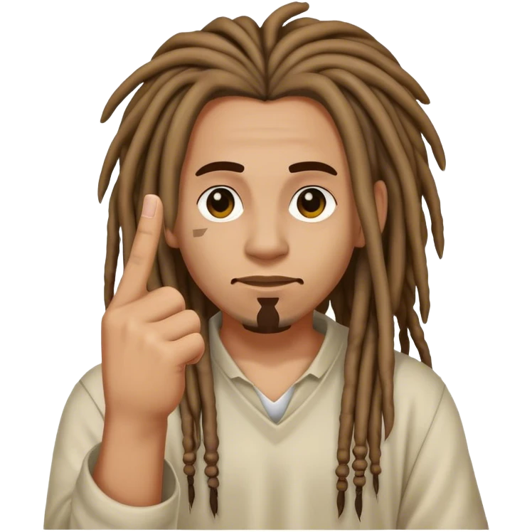 A dread head sticking up the middle finger emoji