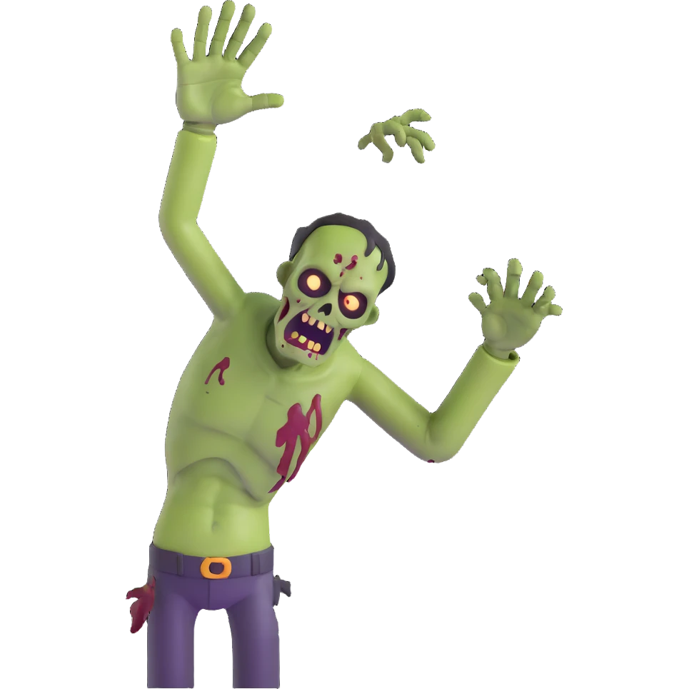 zombie with one hand reaching up emoji