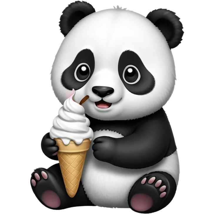 Panda eating ice cream emoji