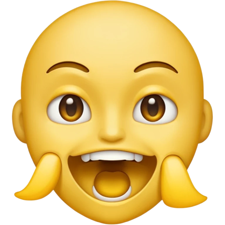 a face with a large opened mouth in emoji of whatsapp style (yellow), not humanized emoji