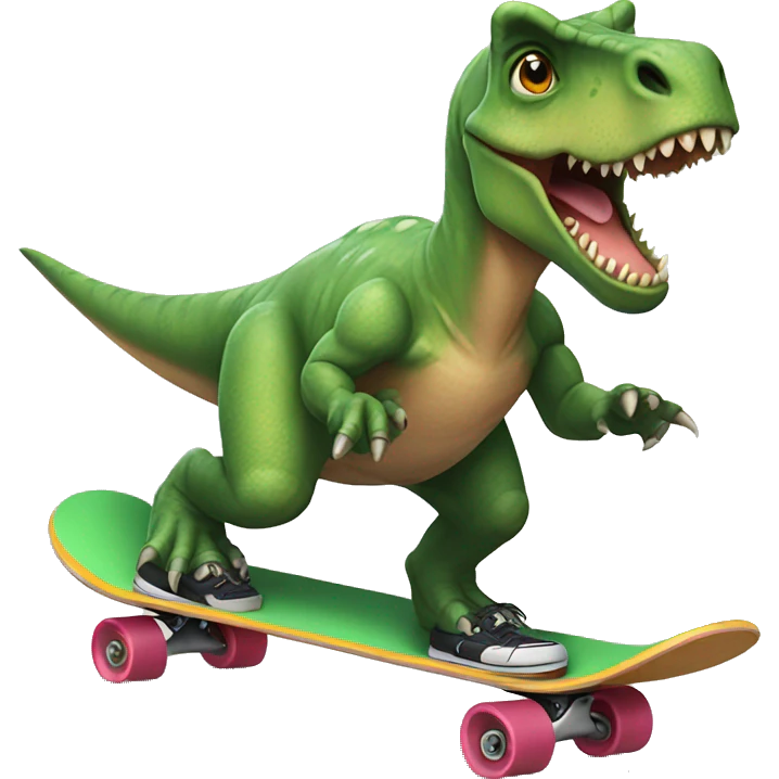 dinosaur riding a skateboard emoji