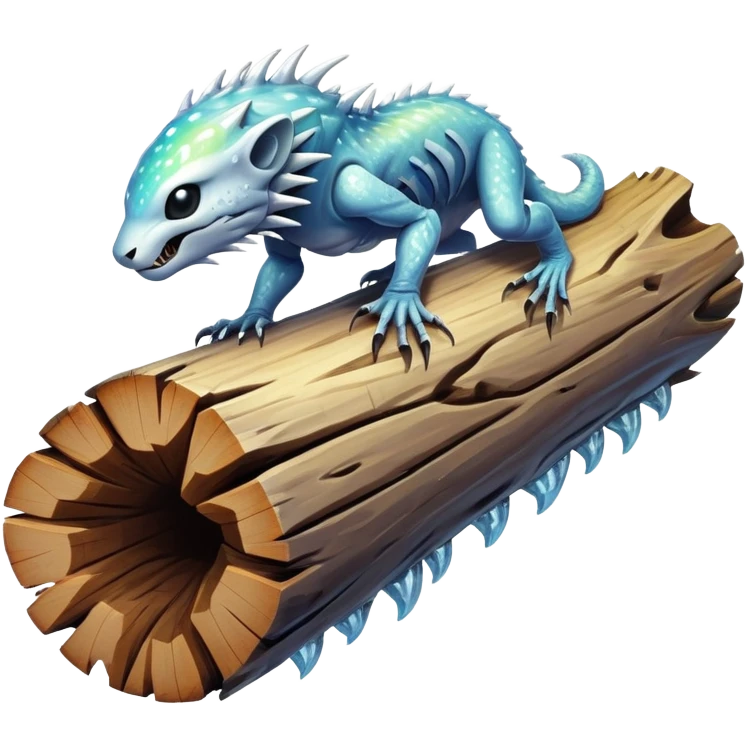 A low-slung predator with a body structure resembling a fallen hollow log, its interior lined with crystalline formations that refract light into disorienting patterns while its numerous thin limbs emerge from knotholes to capture prey.


 emoji