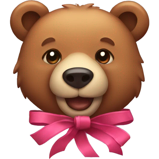 bear with ribbon emoji