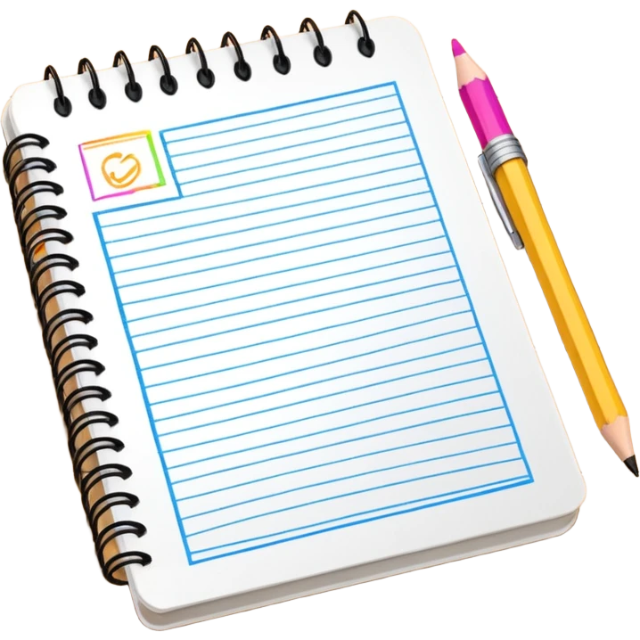 open notebook with design sketches emoji