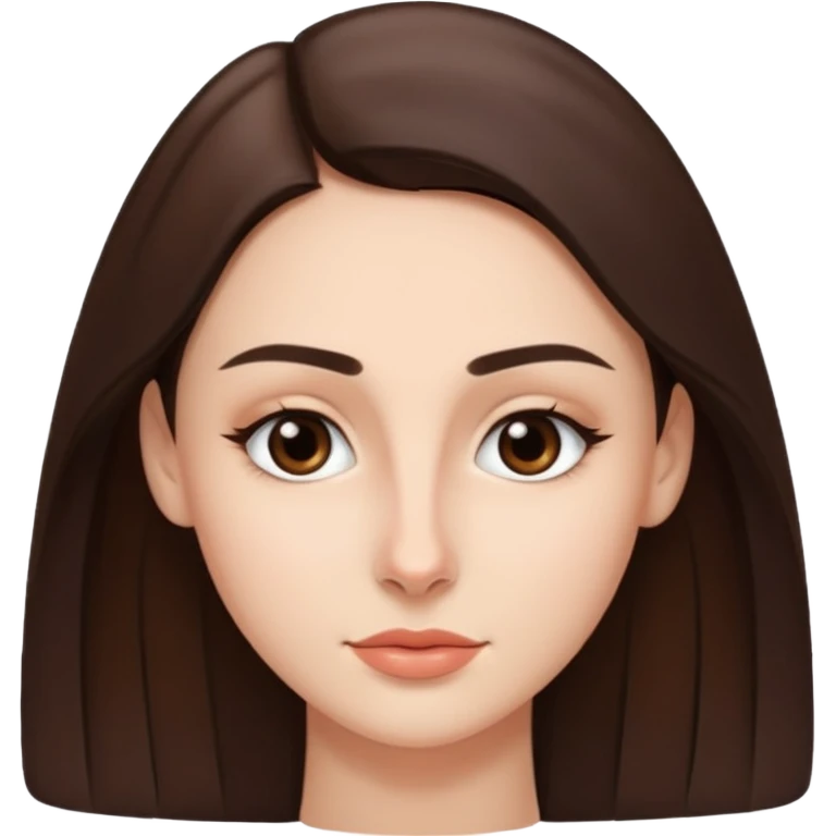 a brunette with thin nose almost sharp jaw line perfect eye brows  emoji