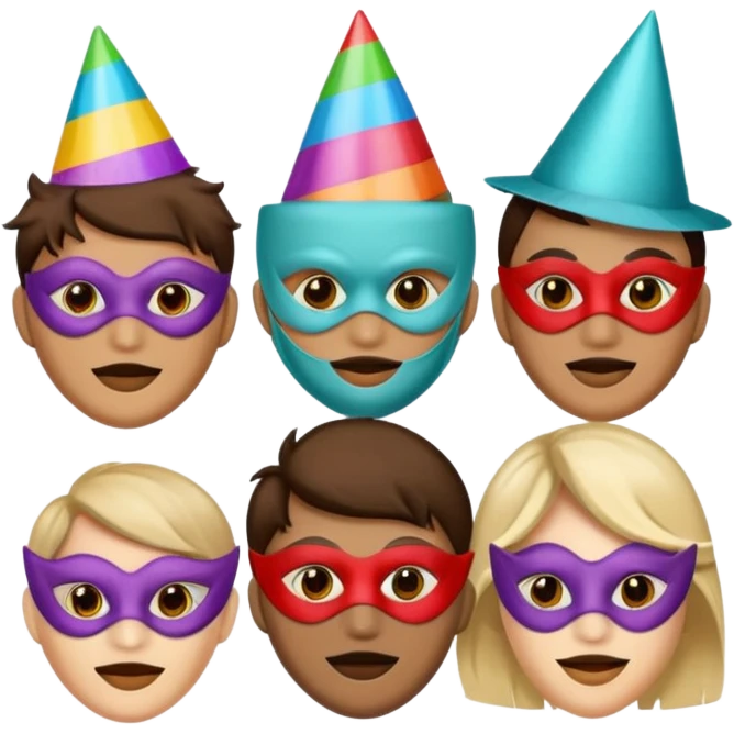 masked people with hat emoji