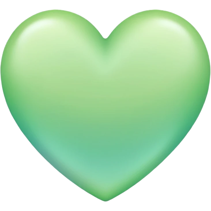 green heart with a soft pastel gradient emoji