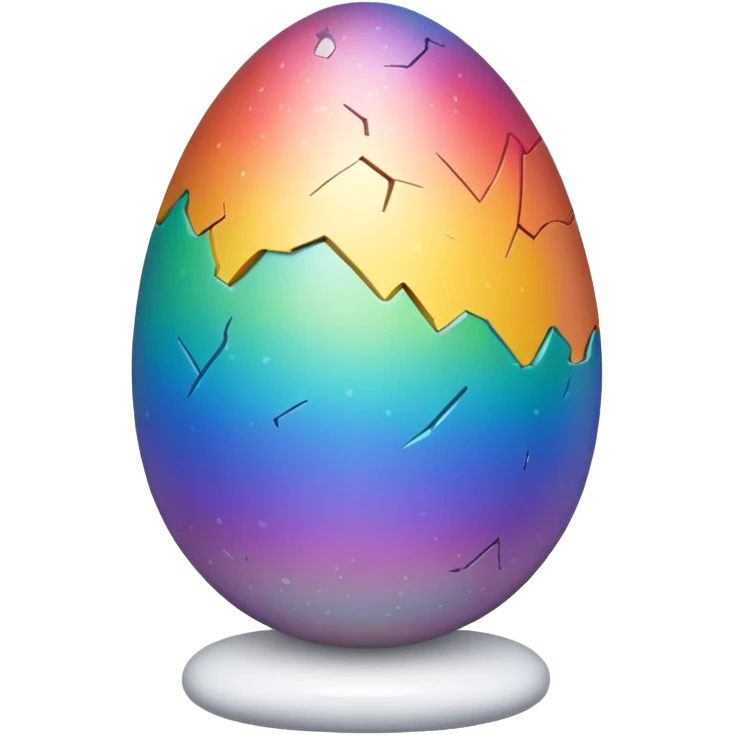 rainbow egg cracked  emoji