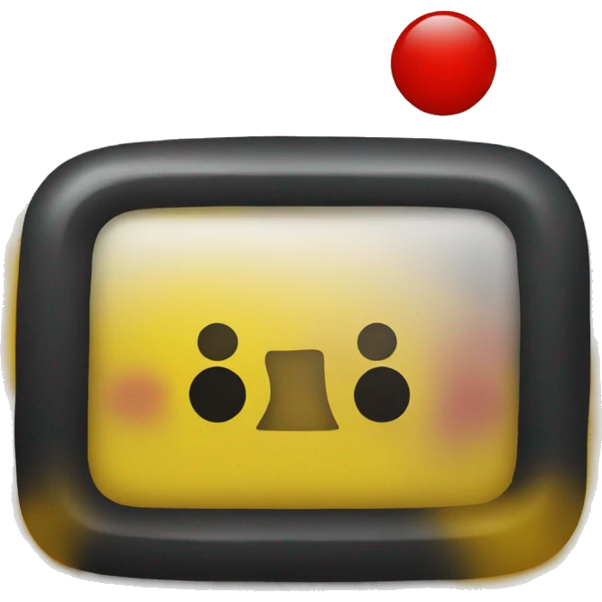 a black and red rectangle with a medium-sized yellow circle in the middle emoji