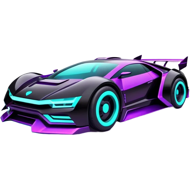 futuristic black purple and cyan cyberpunk car emoji