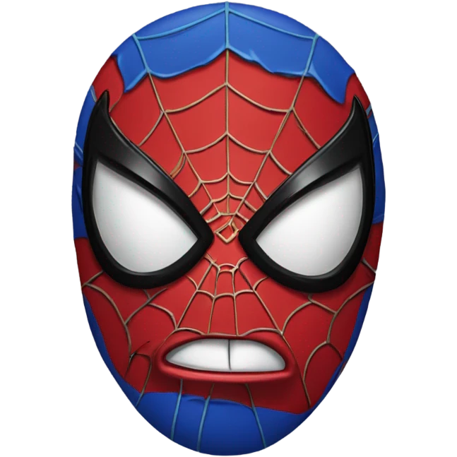 Spider man mask angry and beaten emoji
