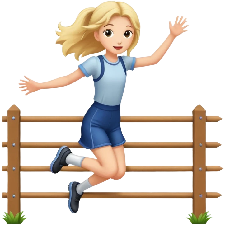 Girl jumping the fence emoji