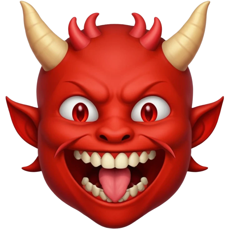 licking teeth with devil horns emoji