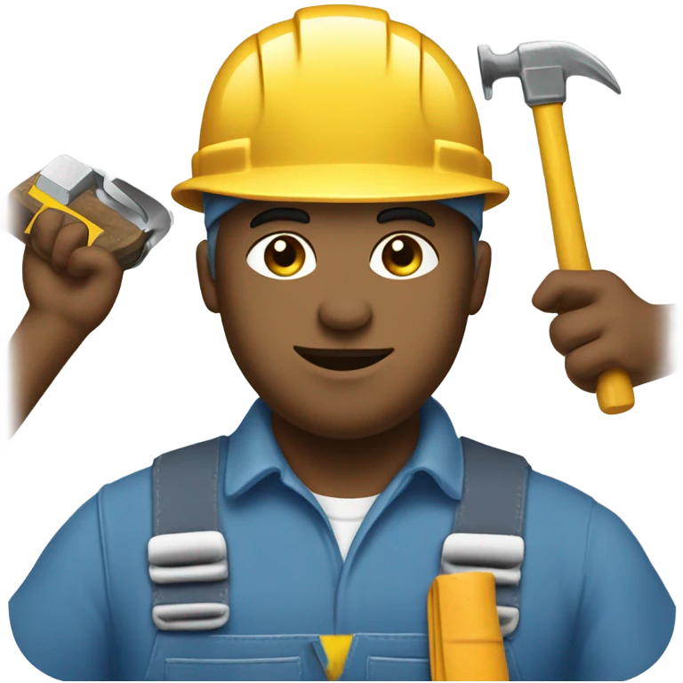 Blue builder emoji