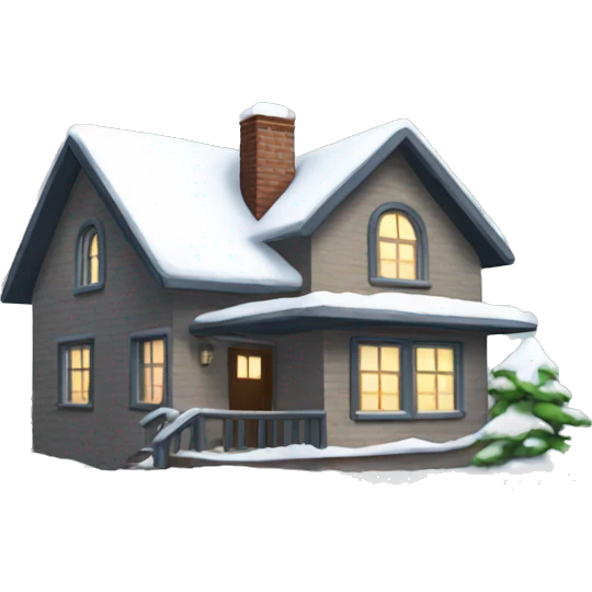 House with snow emoji