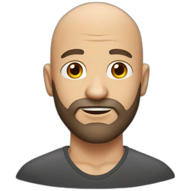 Bald neatly cut beard man emoji