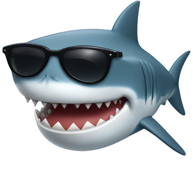 Shark wearing sunglasses  emoji