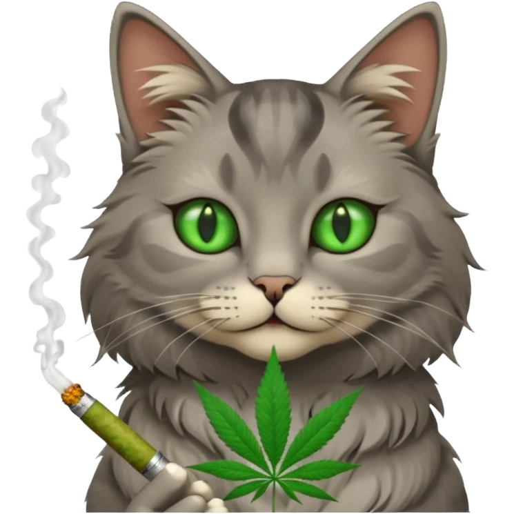 Un gato fumando un porro emoji