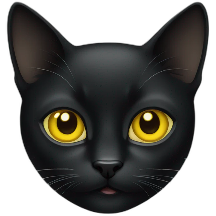 Black cat with yellow eyes emoji