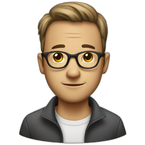 A Guy with glasses with ears from elephant emoji