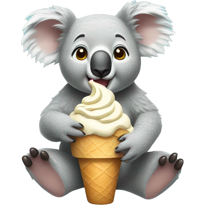 Koala eating ice cream emoji