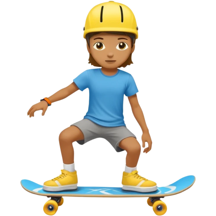 skater with skateboard and yellow helmet emoji
