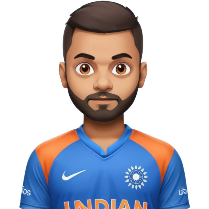 Virat Kohli wearing Indian jersey 18 emoji