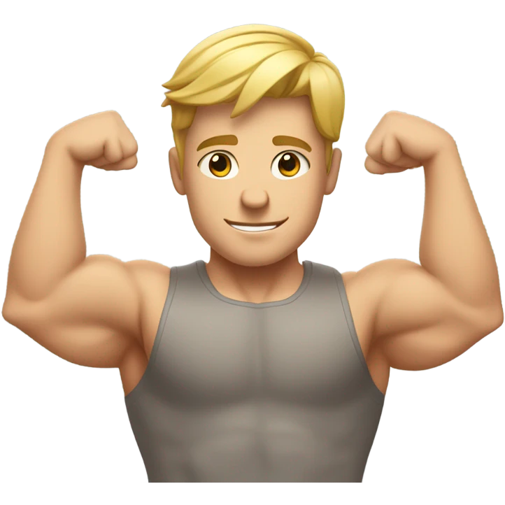 white young muscle man with his hands behind his head in a relaxed pose emoji