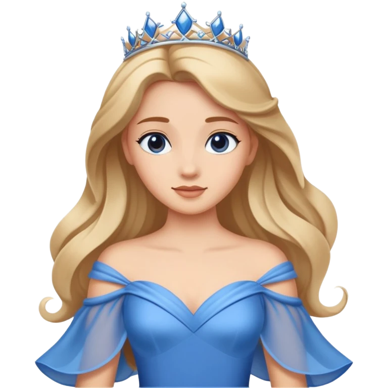 A blue which dresses a princess ￼￼ emoji
