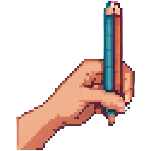 mano sosteniendo un lápiz emoji