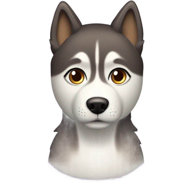HUSKY roux au yeux marron clair avec a coter de lui une fille au cheveux noir yeux marron clair et au teint bronzer  emoji