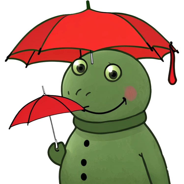 Snowman holding red umbrella emoji