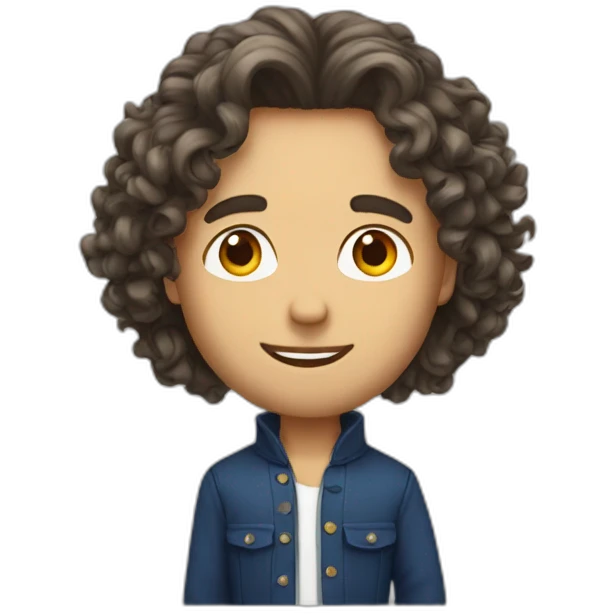 a french dude with long curly hair emoji