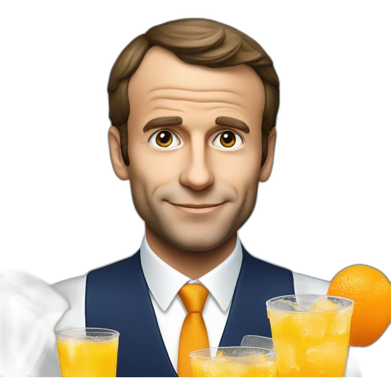 macron qui boit une orangina emoji