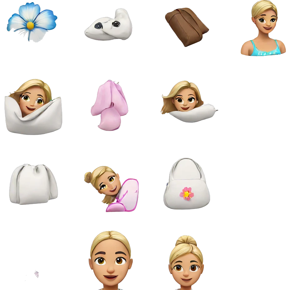 smiling girl with flowers emoji